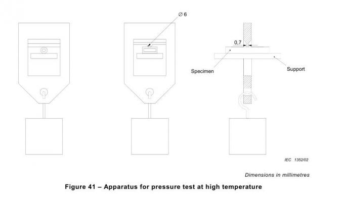 IEC 60884-1 شکل 41 دستگاه تورفتگی بند ناف برای تست فشار در دمای بالا 0